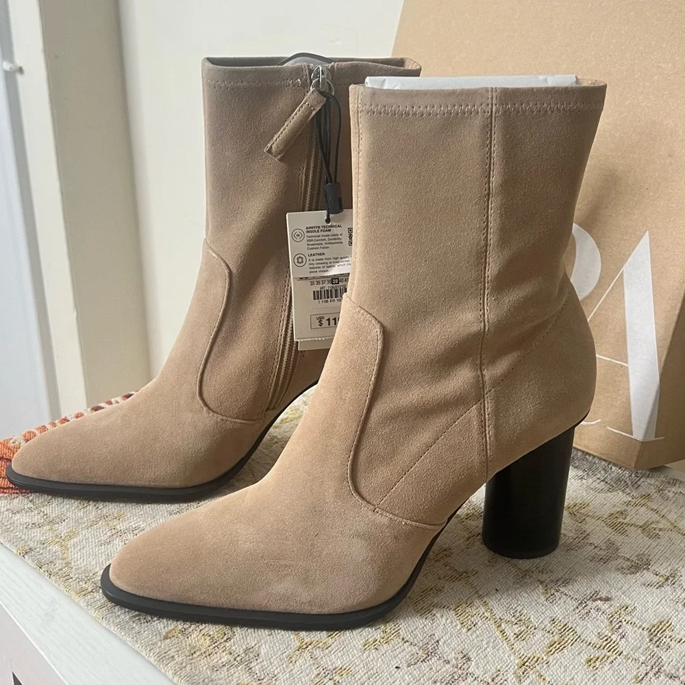 Zara Tan Suede Ankle Boots - Picture 13 of 13